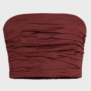 A.L.C. Gisele Gathered Tube Top in Syrah 4 NWT